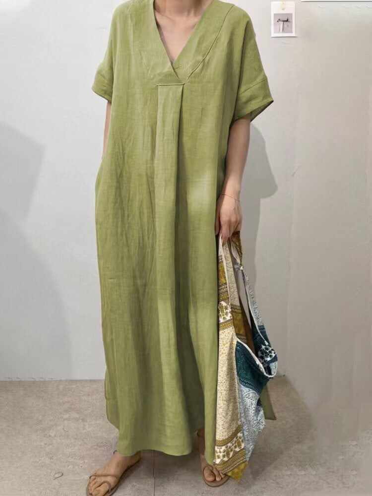 Women's Cotton and Linen Loose Dress