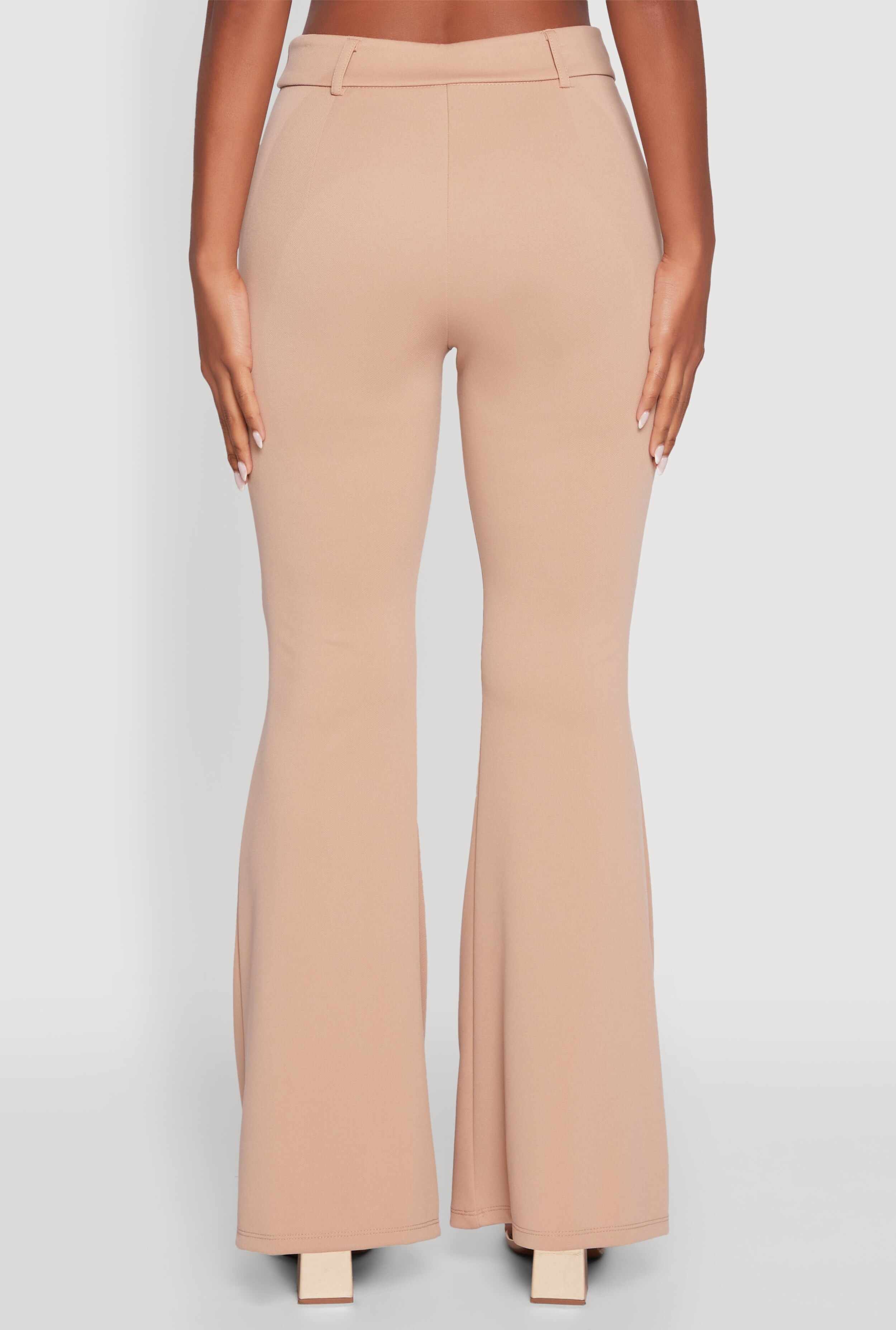 Solid Flared Dress Pants