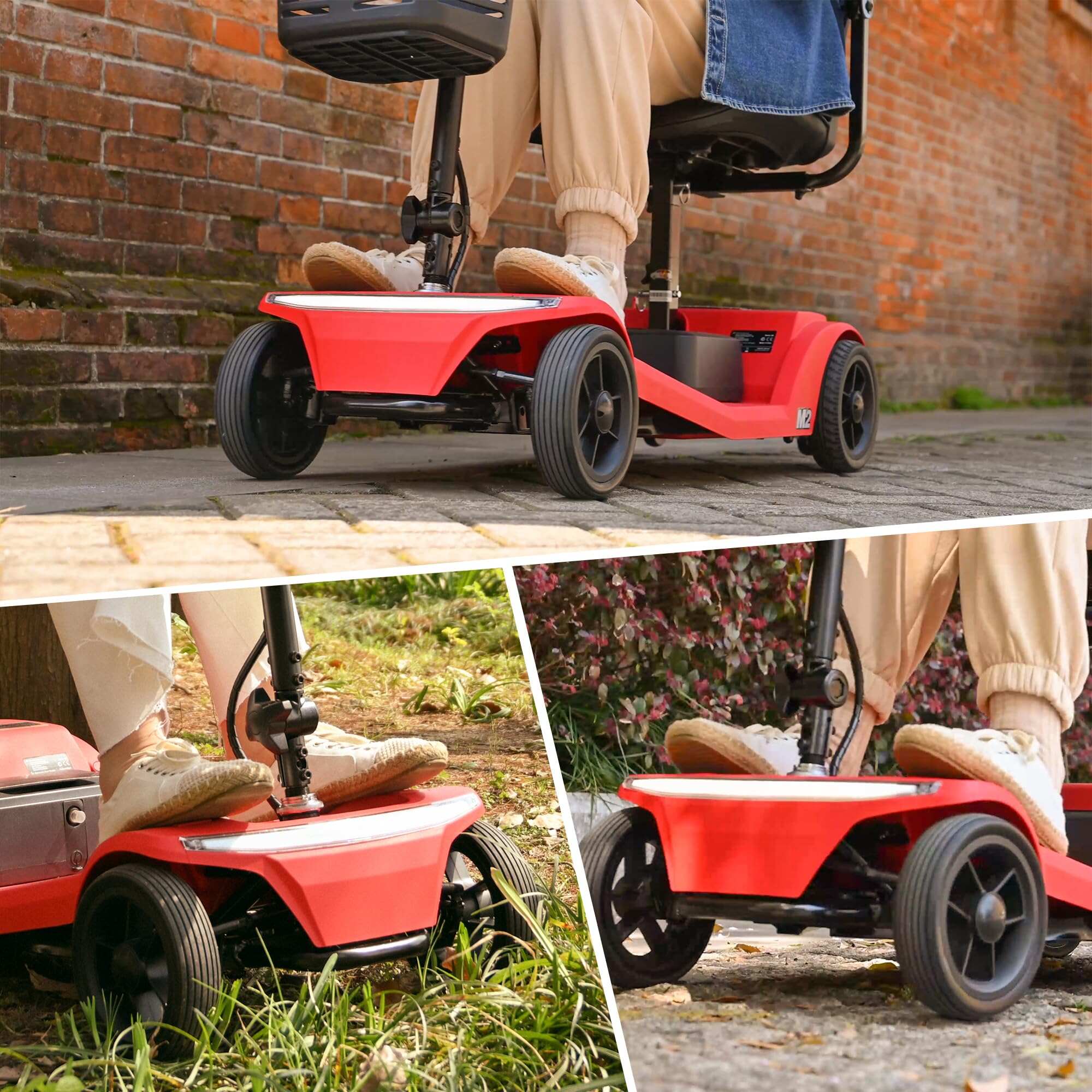 New electric four-wheeled mobility scooter boasts a 20 miles range, a 300lb load-bearing capacity, fast charging, and smartphone control