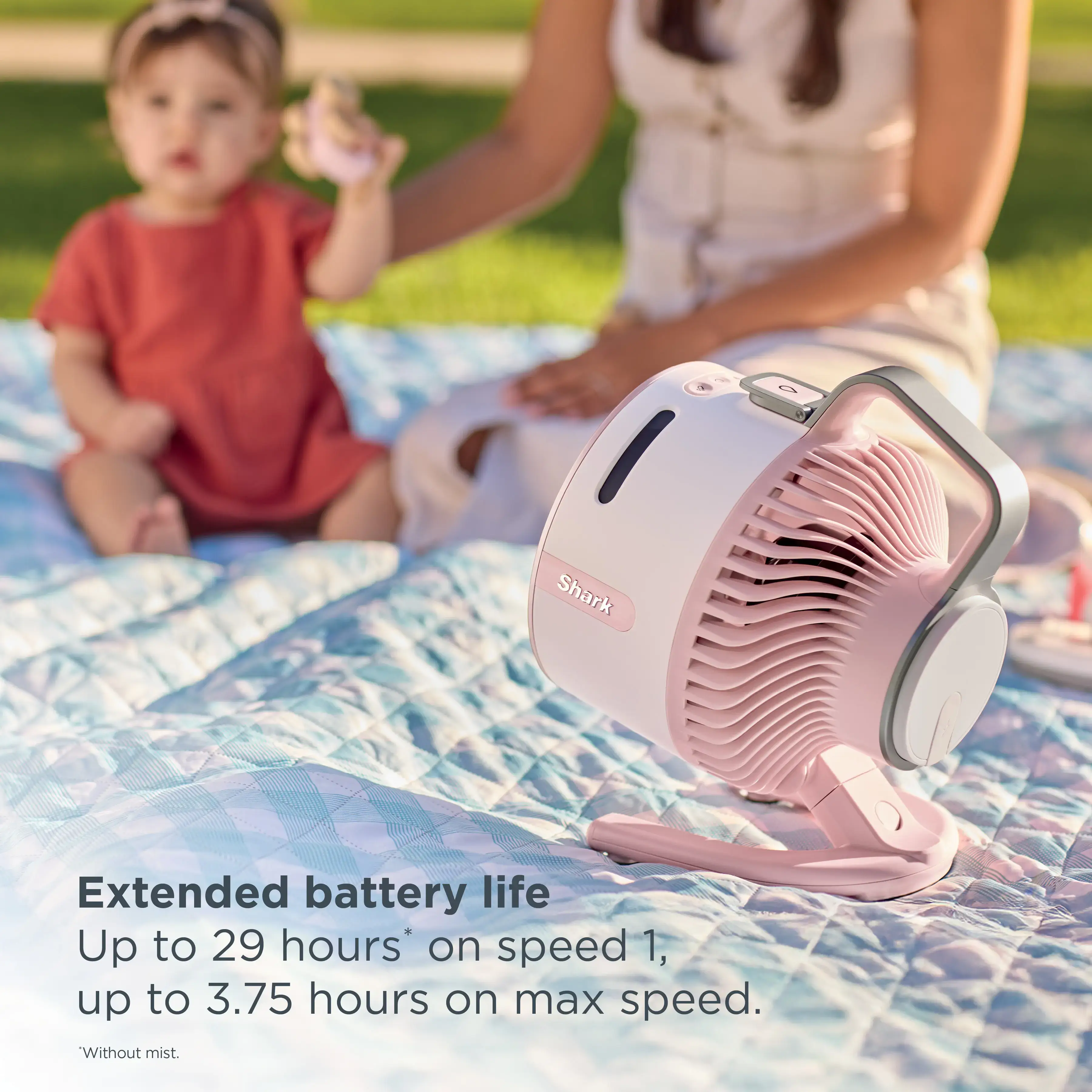 It’s so hot outside, Fan is exactly what I needed. ☀️🩷 It’s cordless, portable, has built-in mist, and is perfect for patios, the pool, sporting events, camping, or anywhere you need to cool off