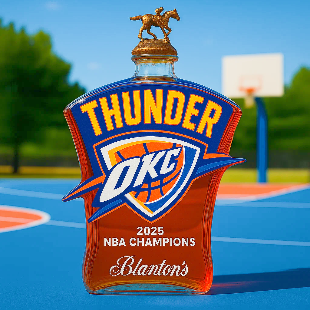 Thunder 2025 NBA Champion Whiskey Bottle