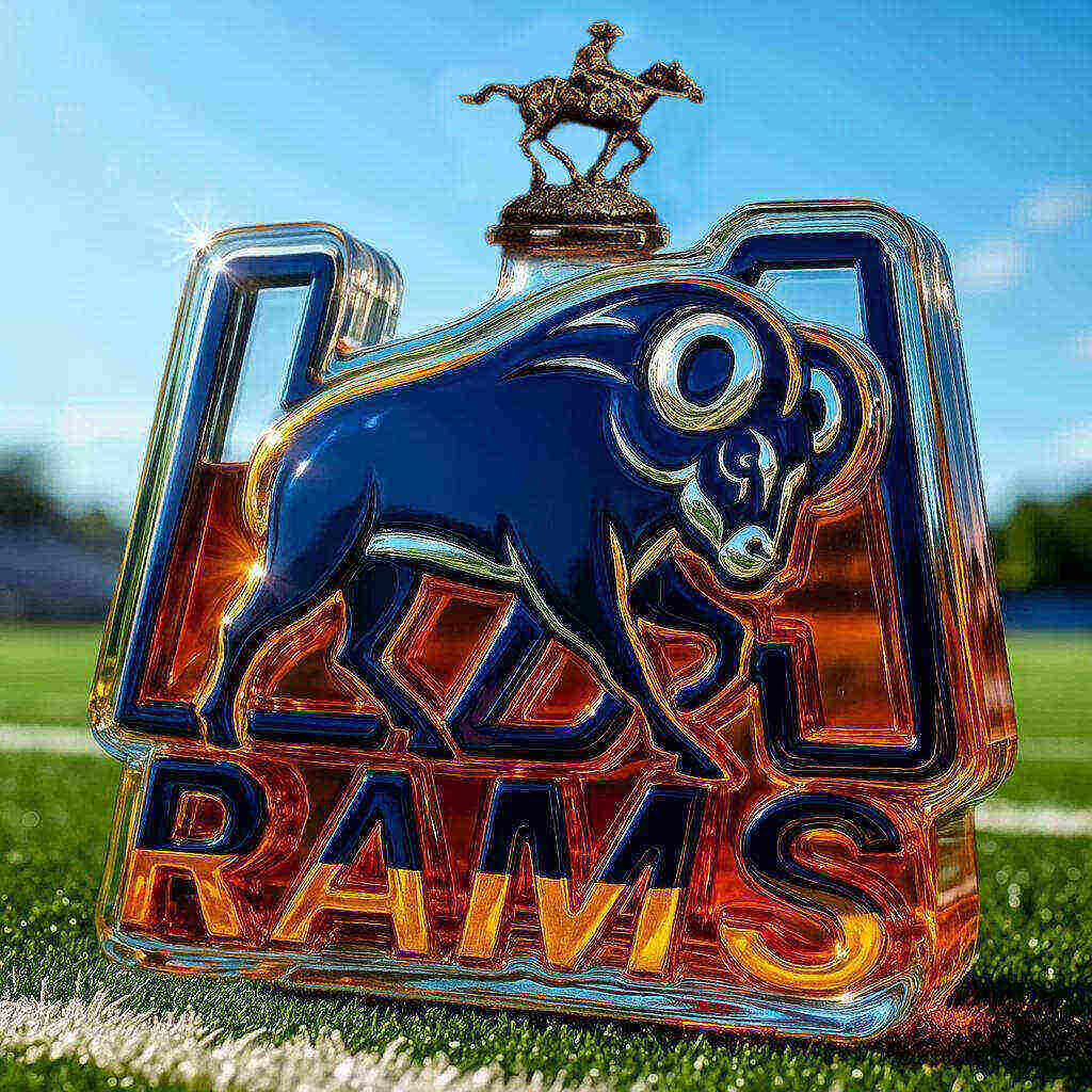 LA Rams Whiskey Bottle