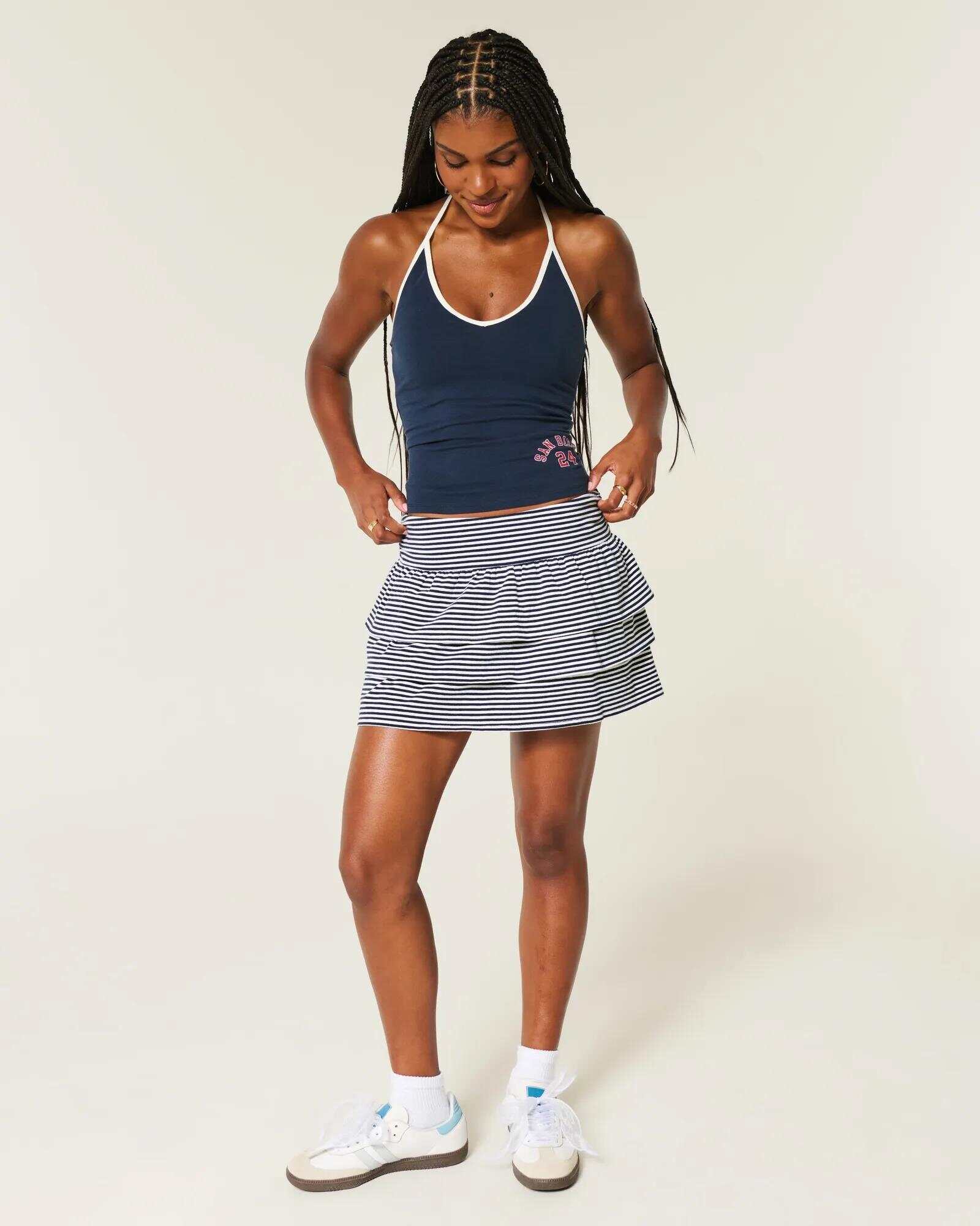 Ruffle Knit Mini Skort