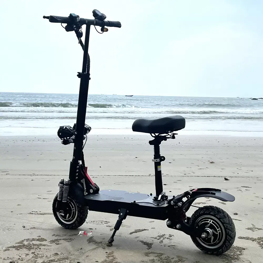(🔥Limited Time Sale) T4 10inch 2400W E Scooter with Off Road Tire Foldable Dual Motor Electric scooter