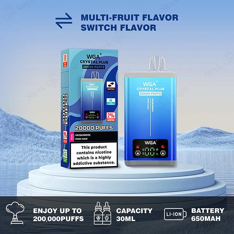WGA Vape Crystal Pro Max 20000 20k Puffs | Dual Flavors & Switch Taste