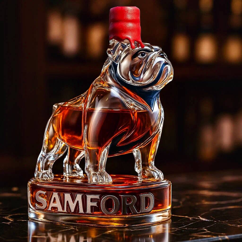 Samford Bulldogs Whiskey Bottle