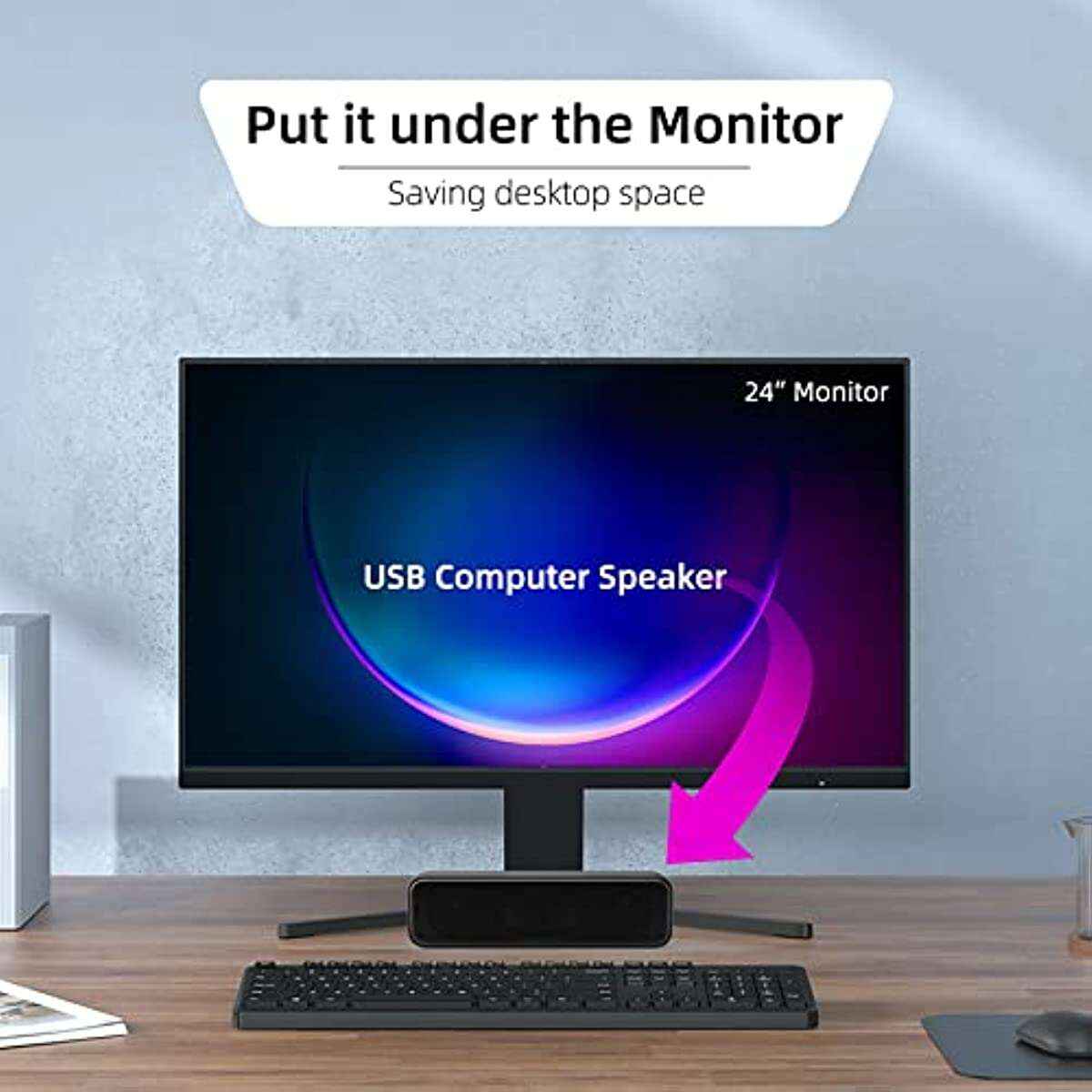 Upgrade Your Computer/Laptop Audio with this Portable Mini Sound Bar - Stereo Sound & Enhanced Bass for Windows PCs & Laptops!