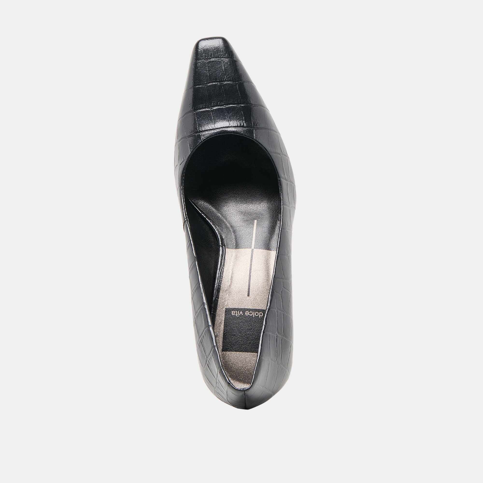 BRIONA HEELS NOIR CROCO EMBOSSED LEATHER