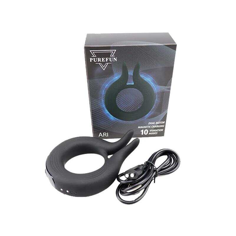 Silicone Penis Ring Vibrator – 10 Modes for Clitoral & Testicle Stimulation
