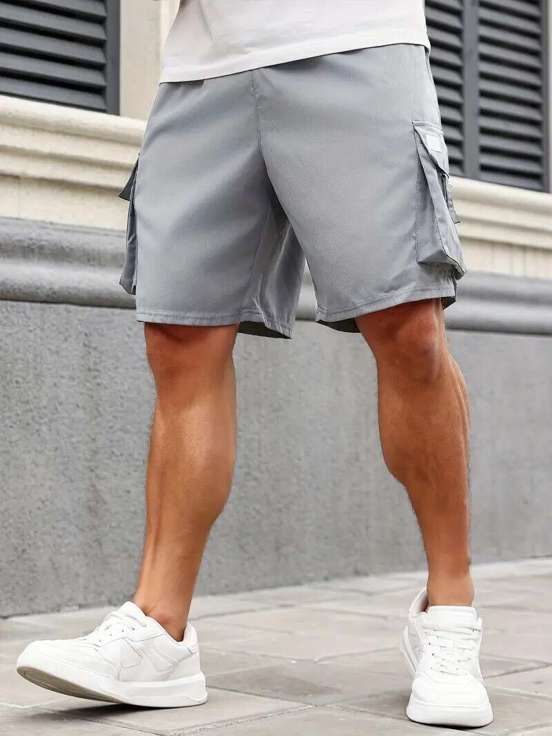 🔥Men's 8-Pack Plus Size Solid Flap Pocket Cargo Shorts