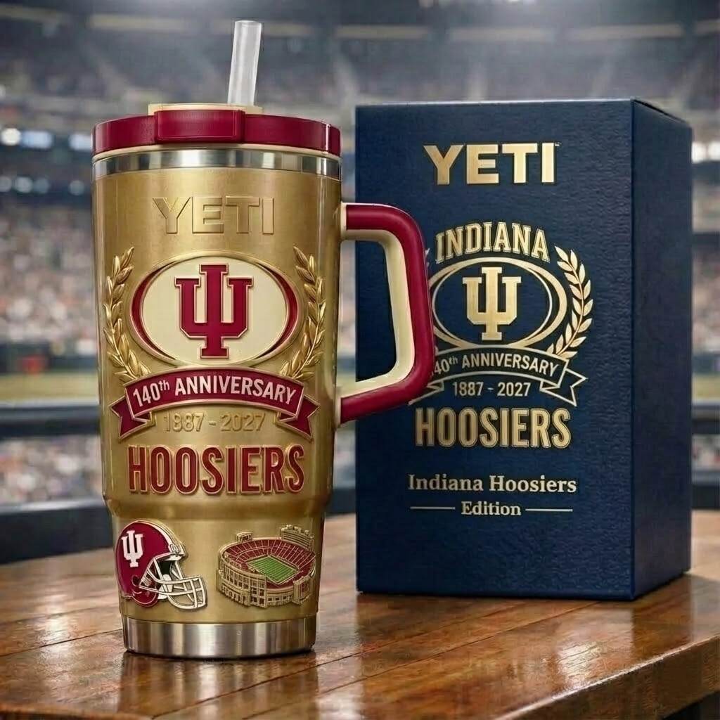 Limited Edition: Indiana Hoosiers 140th Anniversary Gold Yeti Tumbler (1887-2027)