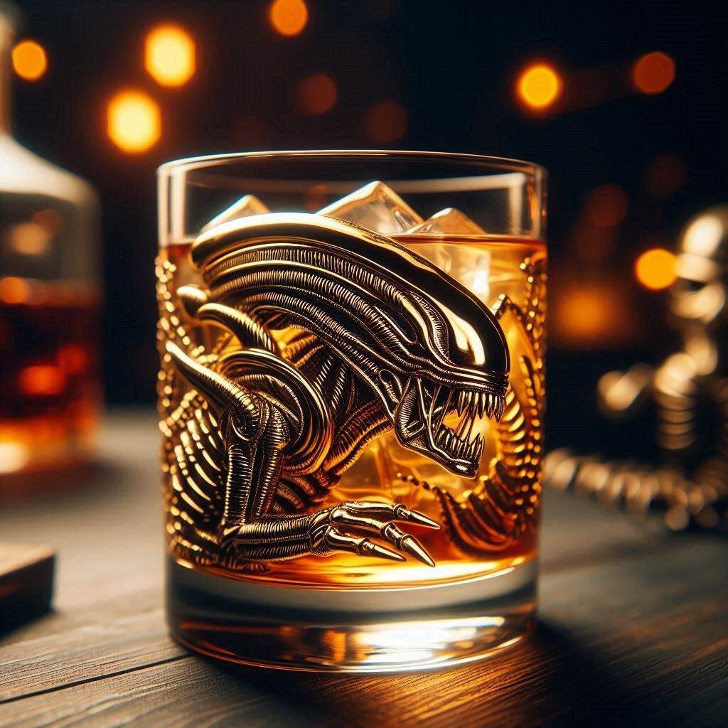 Alien Whiskey Glass