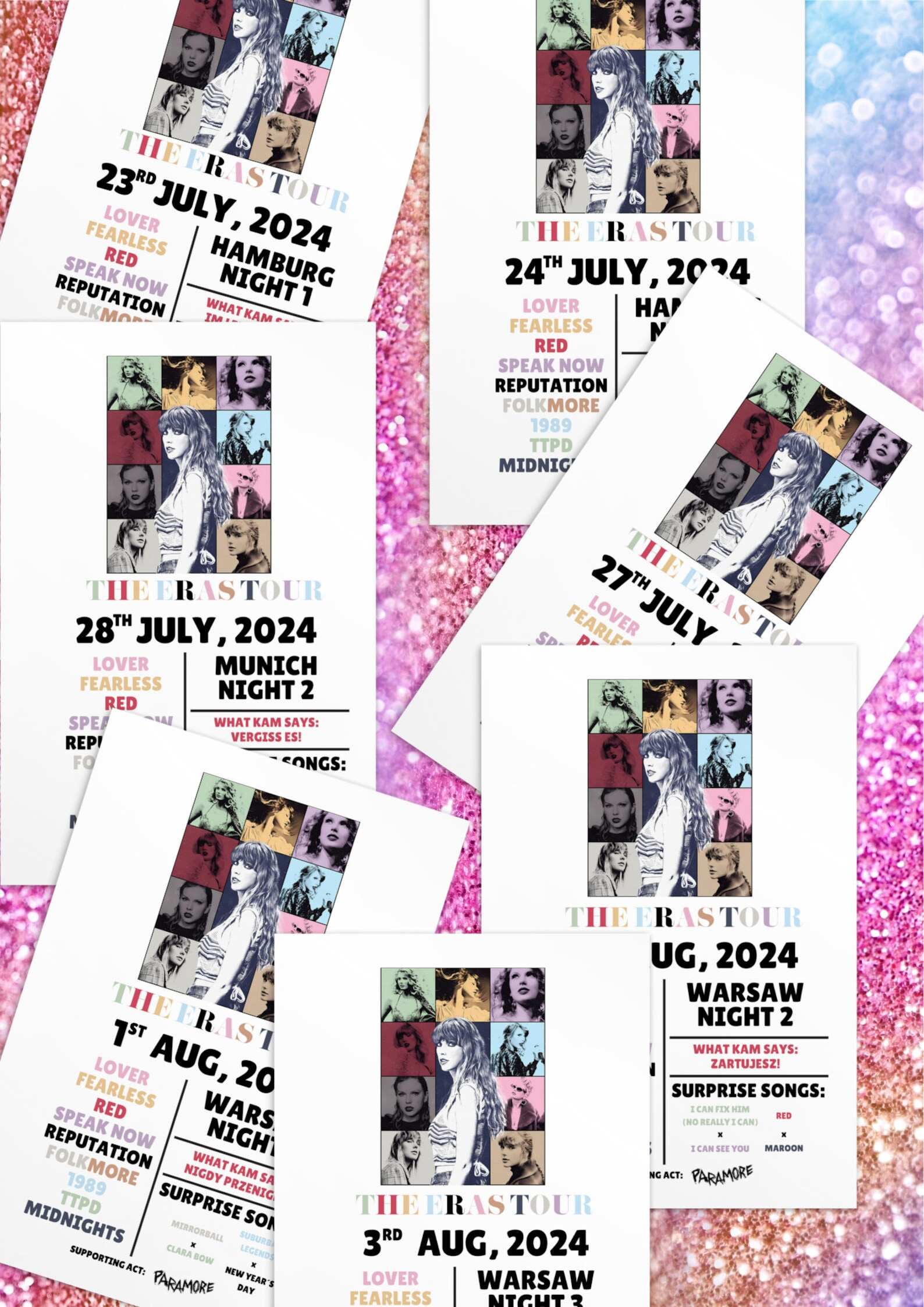 Taylor Eras Tour Postcard Concert Memorabilia-The European Leg!