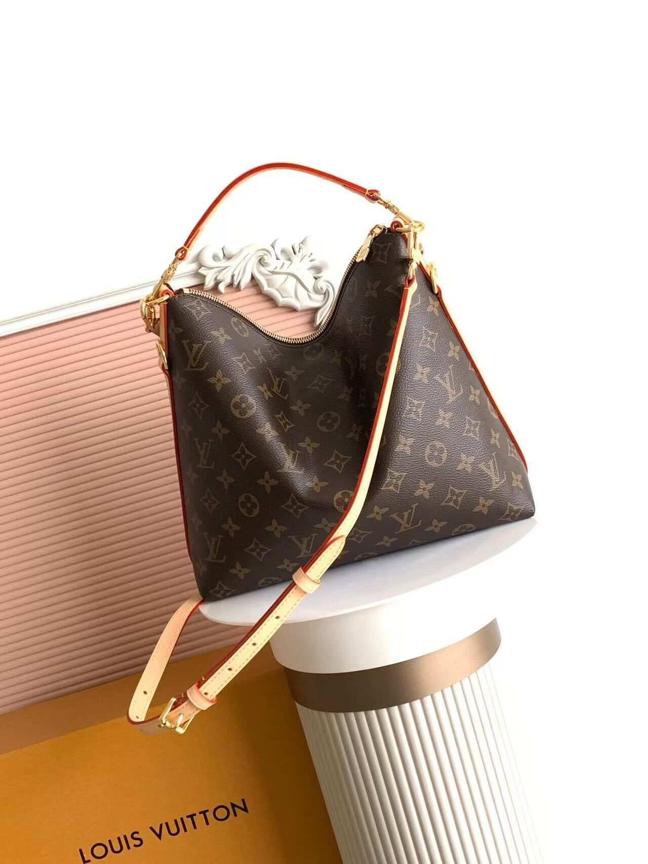 CH 2026 WOVEN CHAIN HOBO BAG BROWN