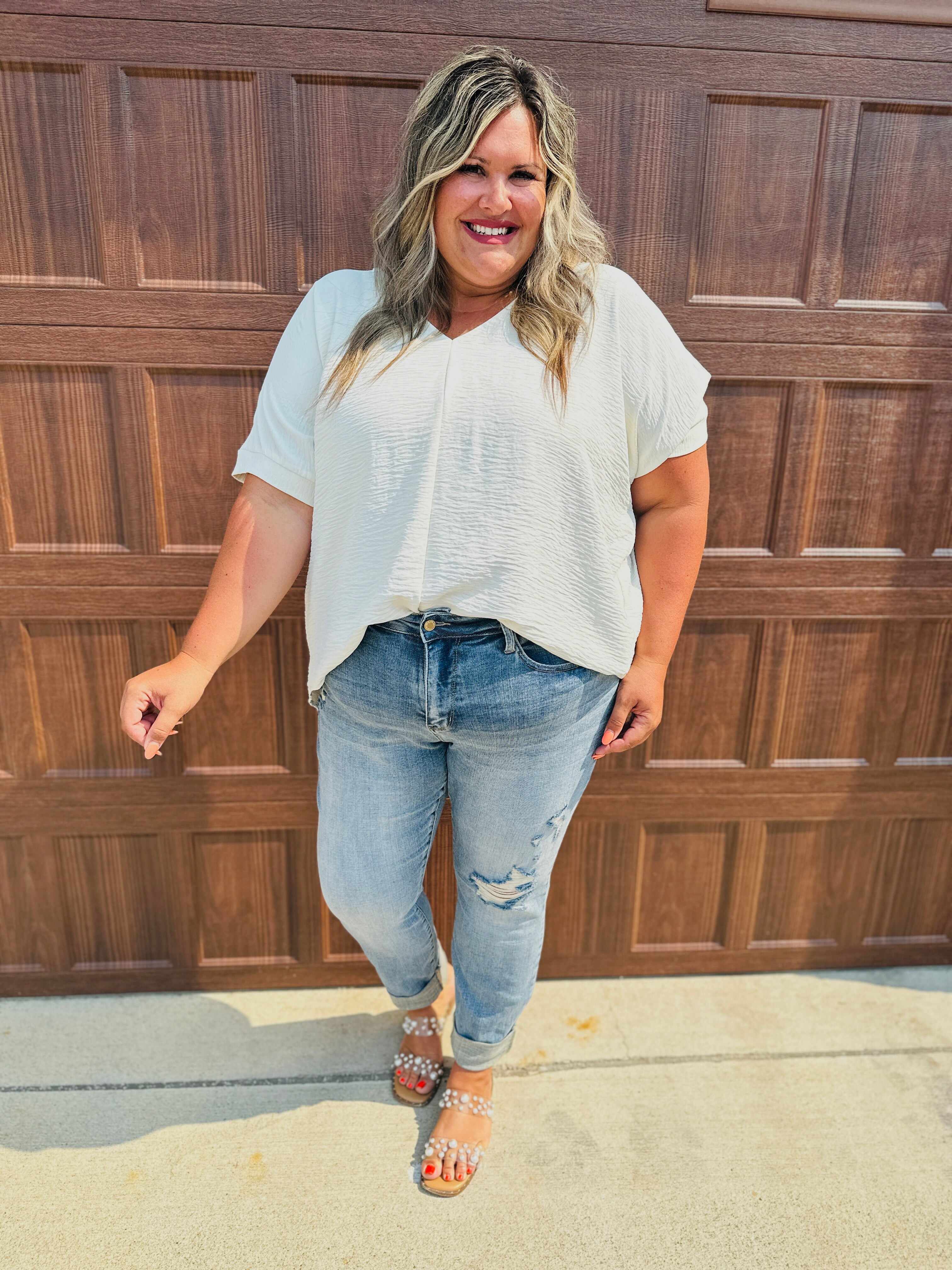 REG/CURVY Long Lost Boyfriend Mid Rise Long Inseam Boyfriend Jeans