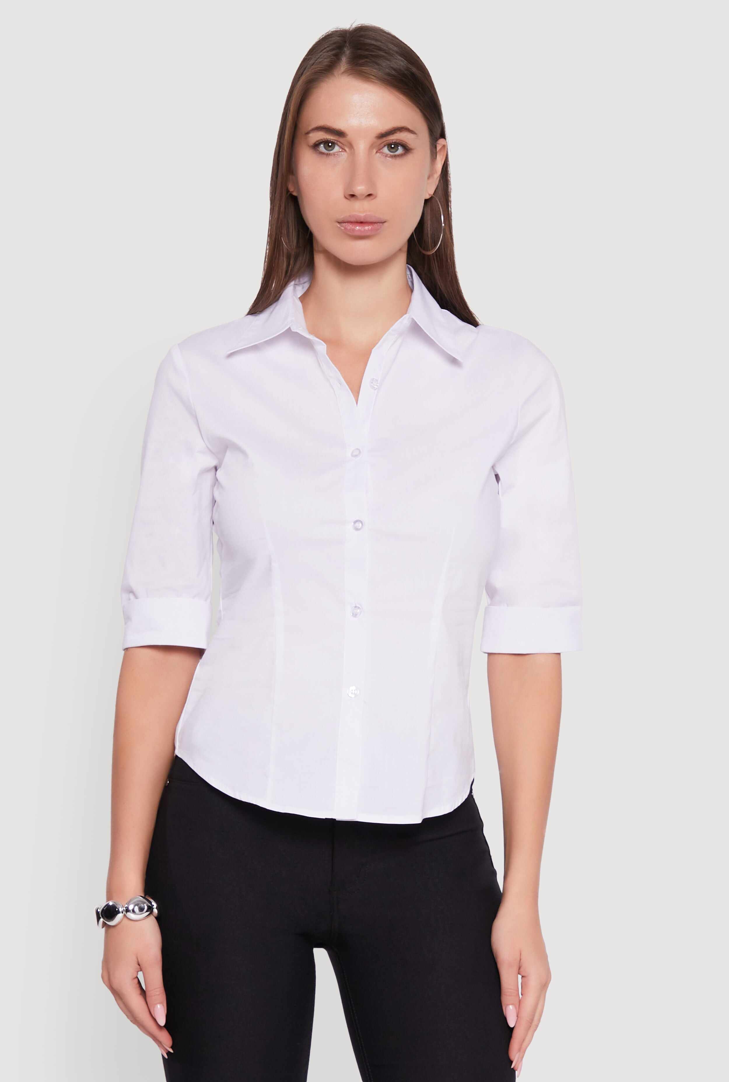 Collared Button Front Shirt