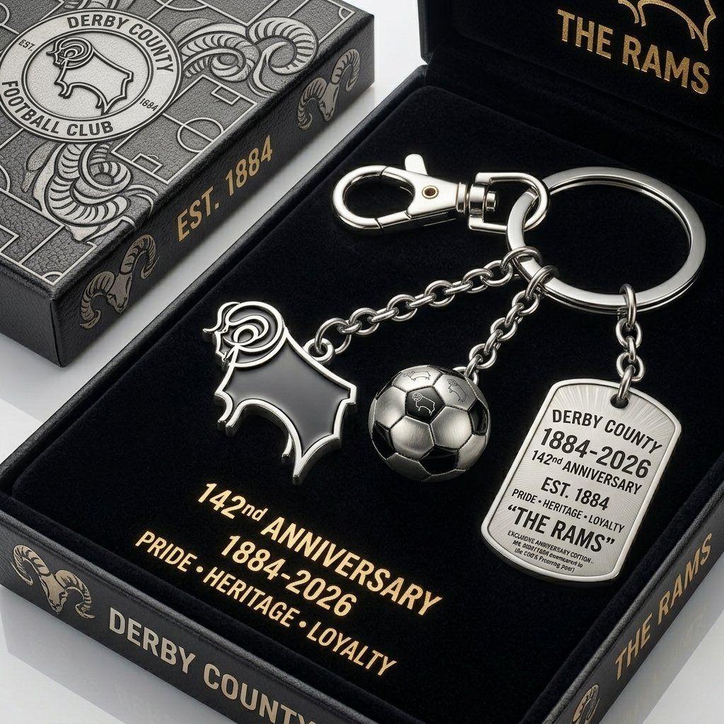 Derby County 142nd Anniversary Keychain