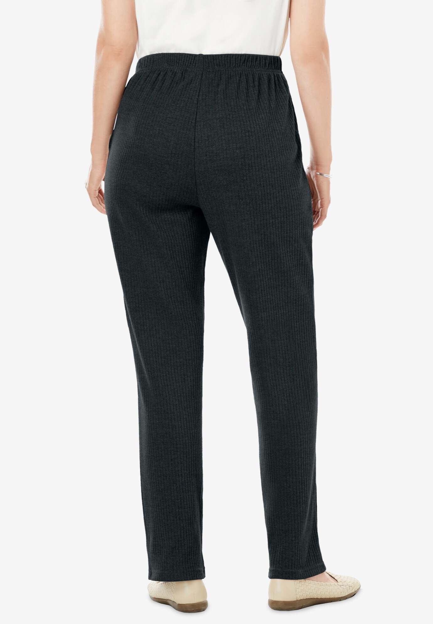 7-Day Knit Ribbed Straight Leg Pant