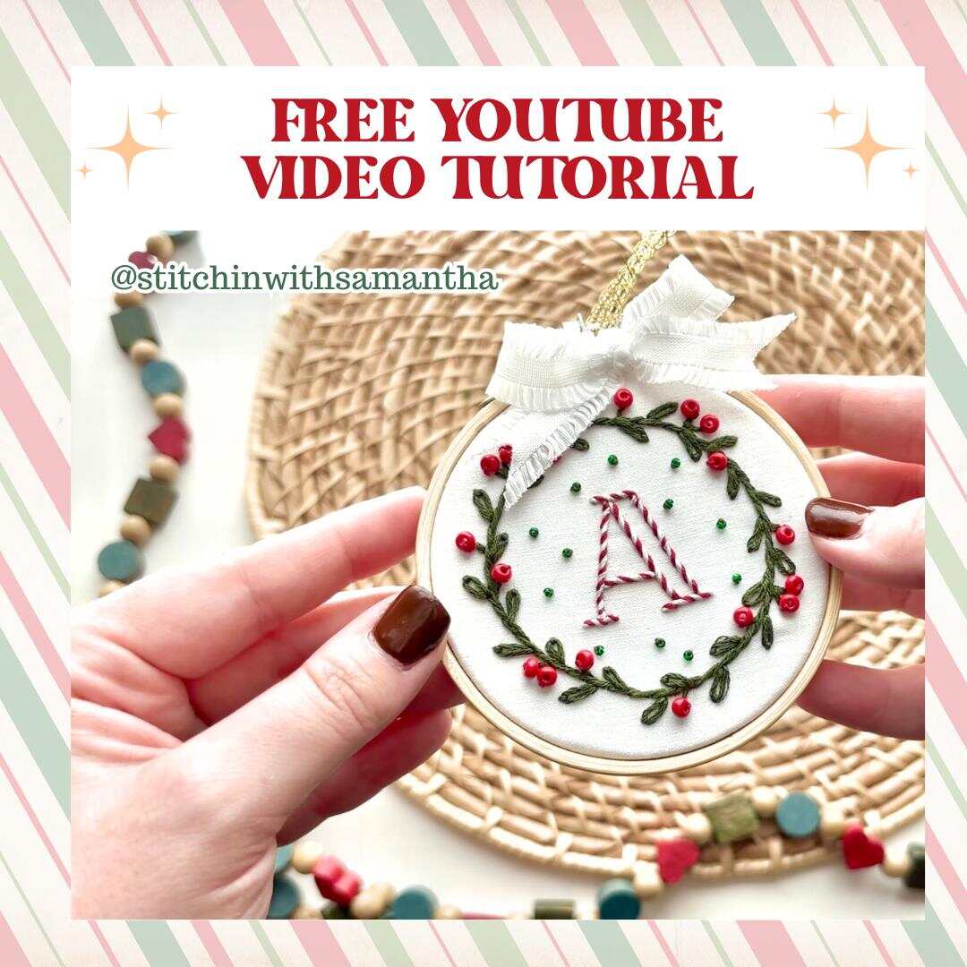 💥ON SALE💥Christmas DIY Embroidery Ornament Kit – Stick & Stitch Letters🎁