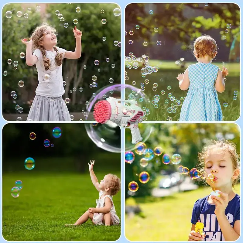 Kids' Bubble Machine, Festive & Party Supplies with Colorful Lights & Thousands of Bubbles, Outdoor Toy Gifts for 4-12 Year Old Boys & Girls, Birthday Party Favors