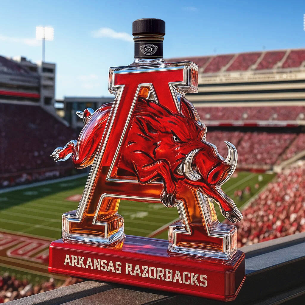 Arkansas Razorbacks Whiskey Bottle