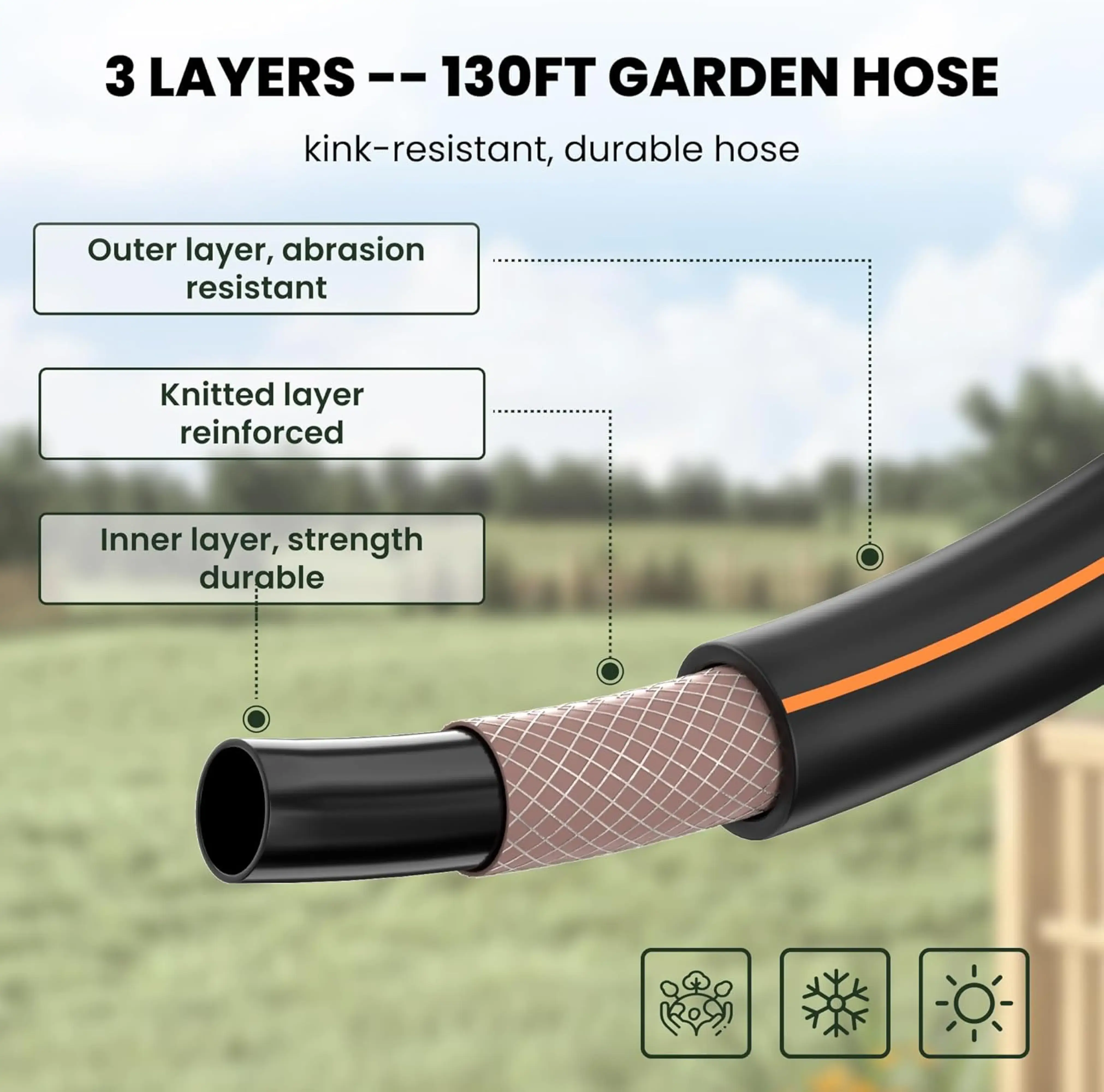 Giraffe Tools Tangle-Free Kink-Free Retractable Hose Reel 90ft-130ft AW Series Outdoor with DS Trigger Mechanism & G-Self-Layering System Adjustable Nozzle