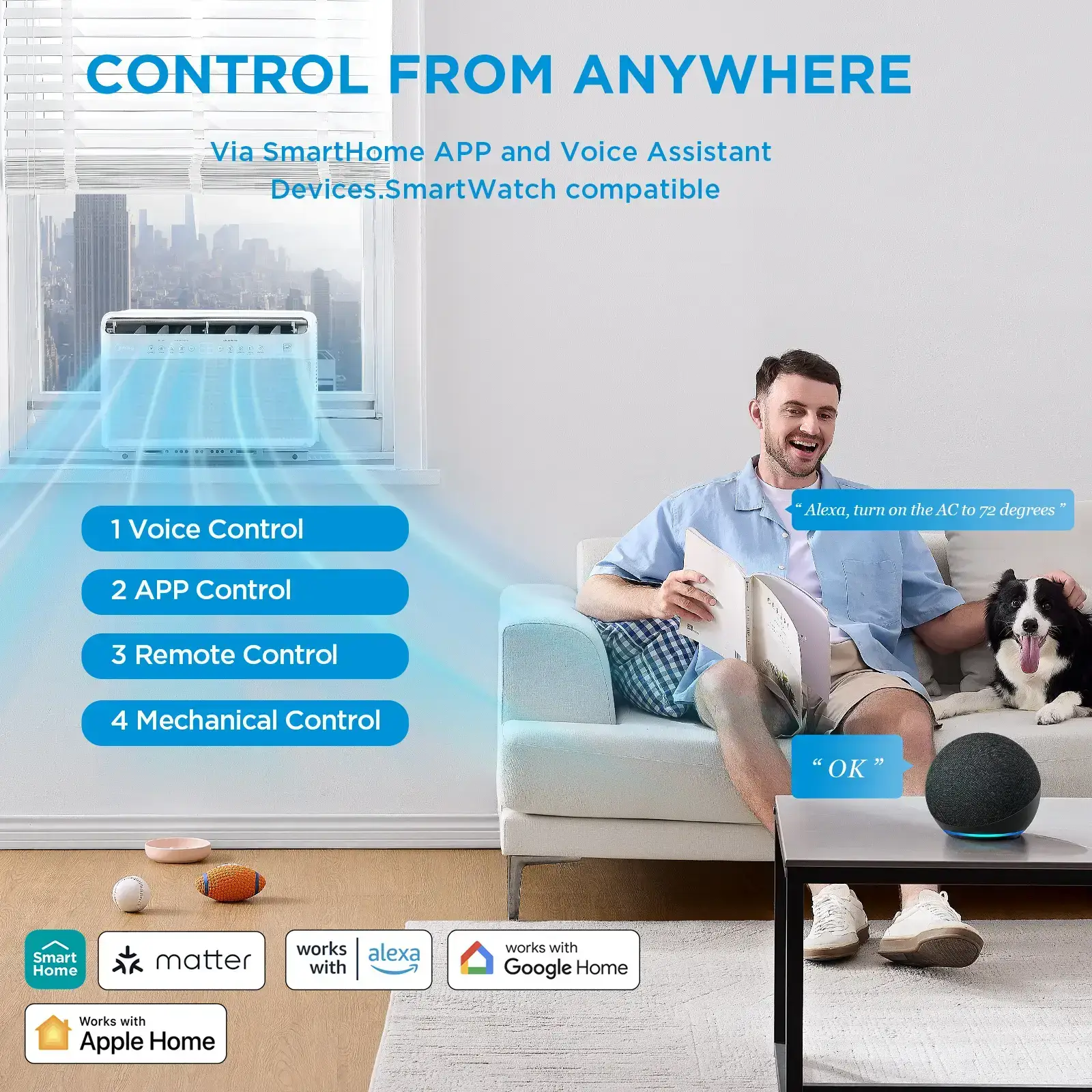 U-Shaped Smart Inverter Window Air Conditioner | 6000 & 12000 BTU Ultra Quiet Smart Voice AC