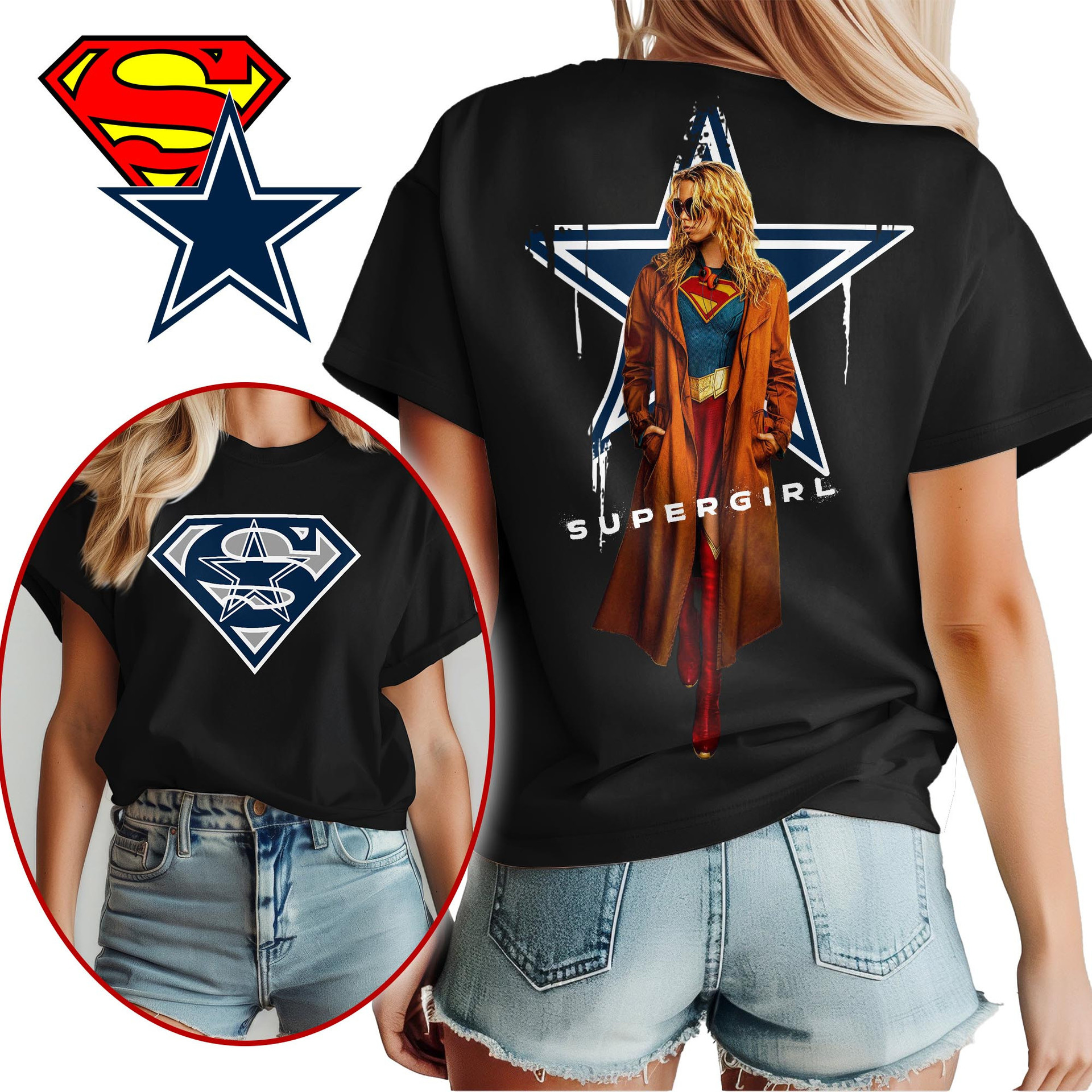 Dallas Cowboys | Premium NFL x Supergirl T-shirt MM