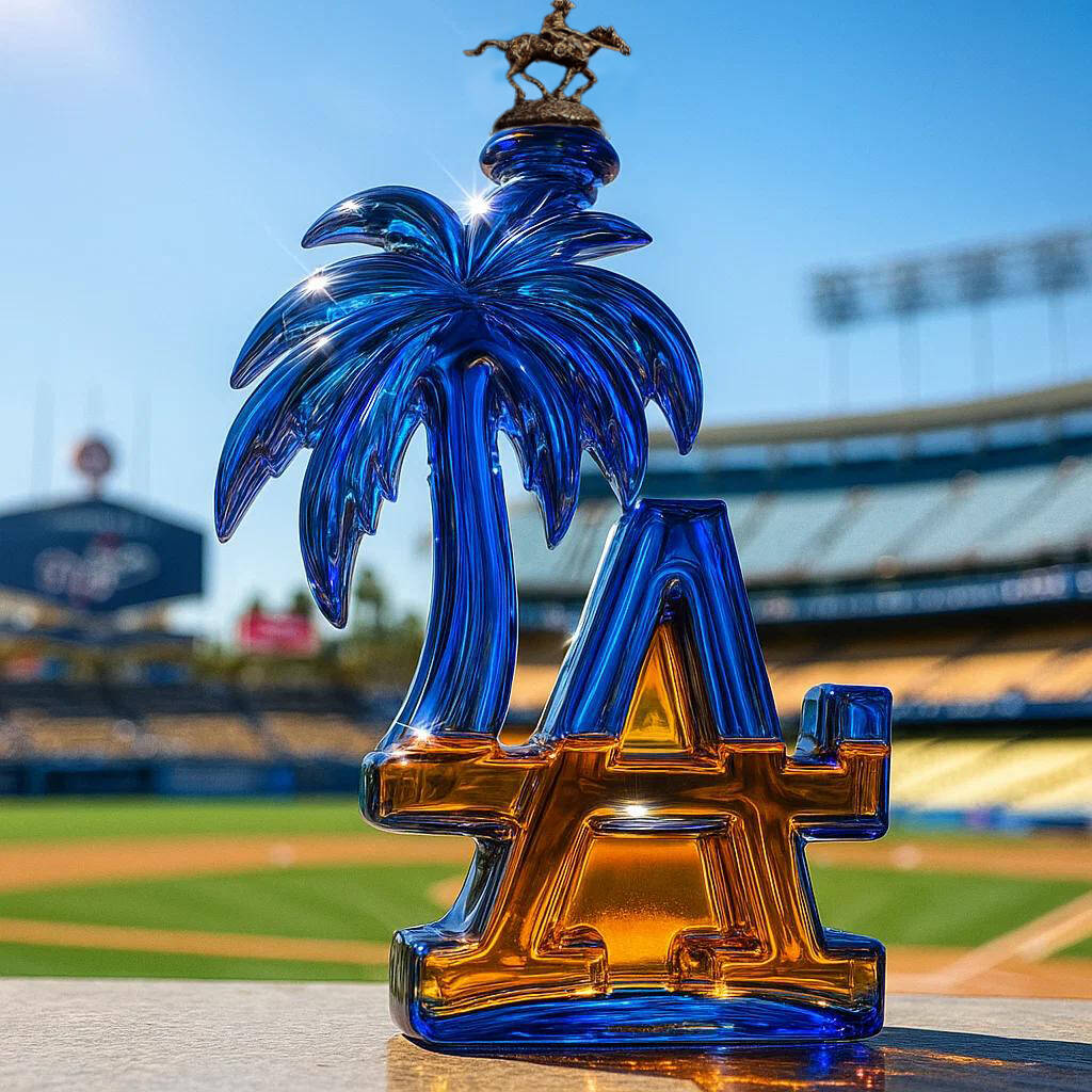 LA Palm Trees Whiskey Bottle