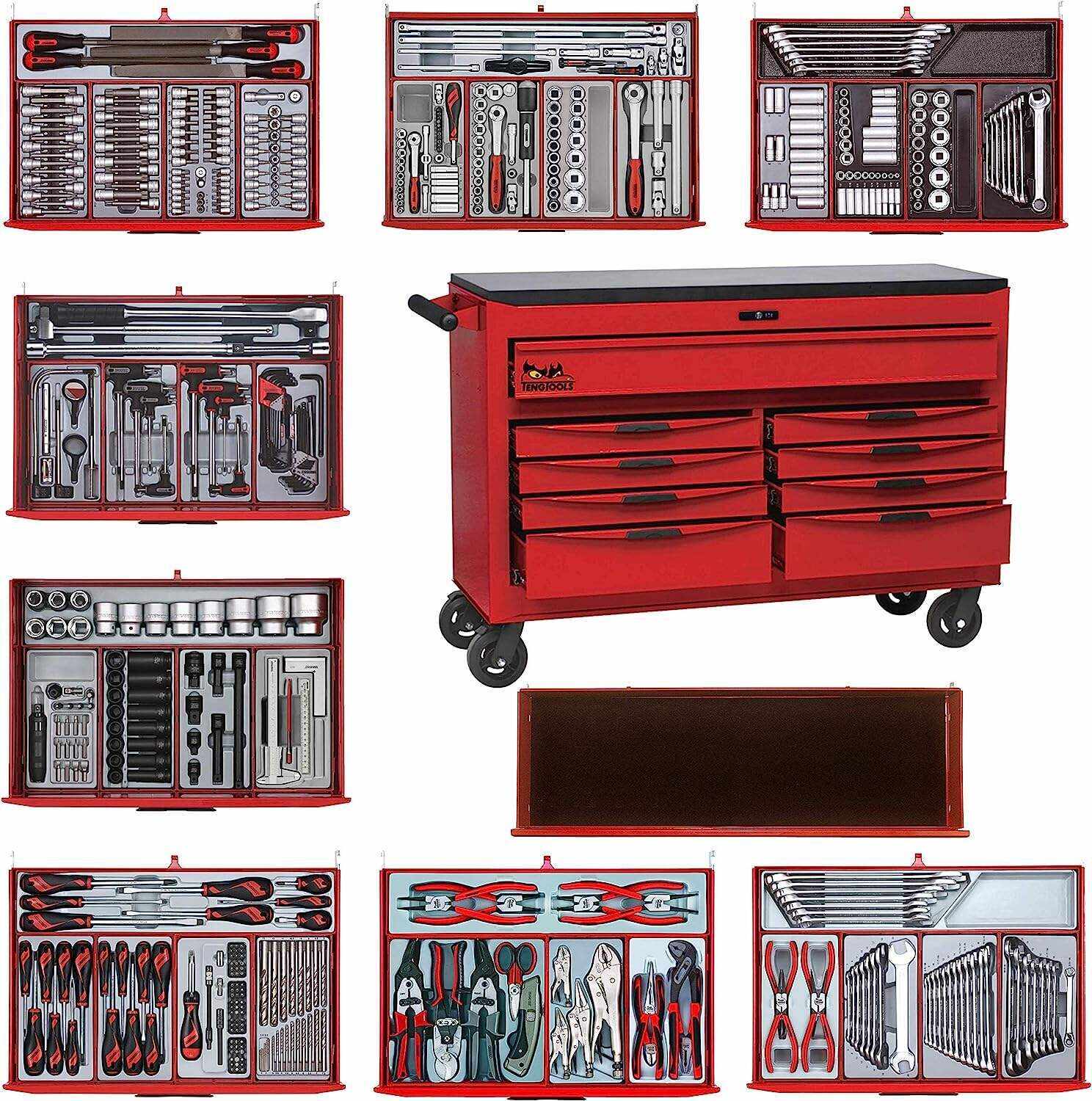 Tools 1001 Piece Mega Master Mixed Hand Tool Kit + 3 Toolbox Storage Cases - TCMM1001N, Silver