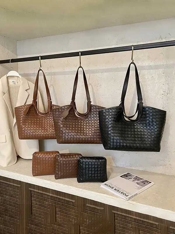 Intrecciato Woven Leather Tote Bag