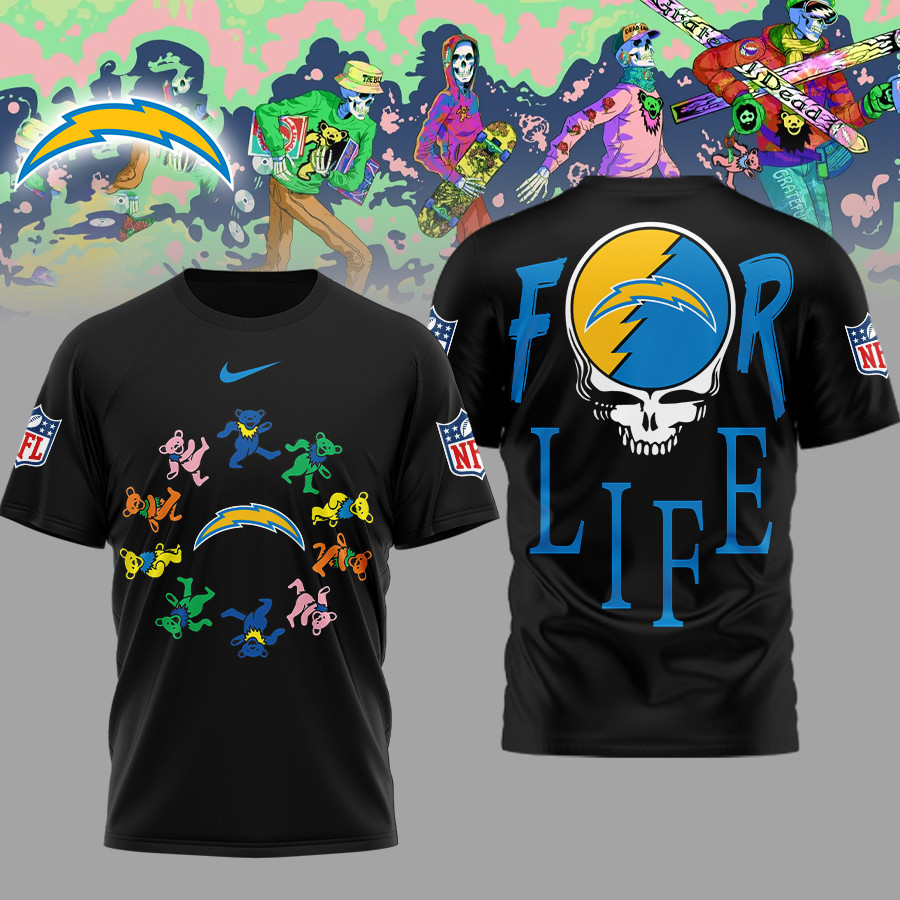 Los Angeles Chargers | Premium NFL Grateful Dead For Life 3D Shirt NP