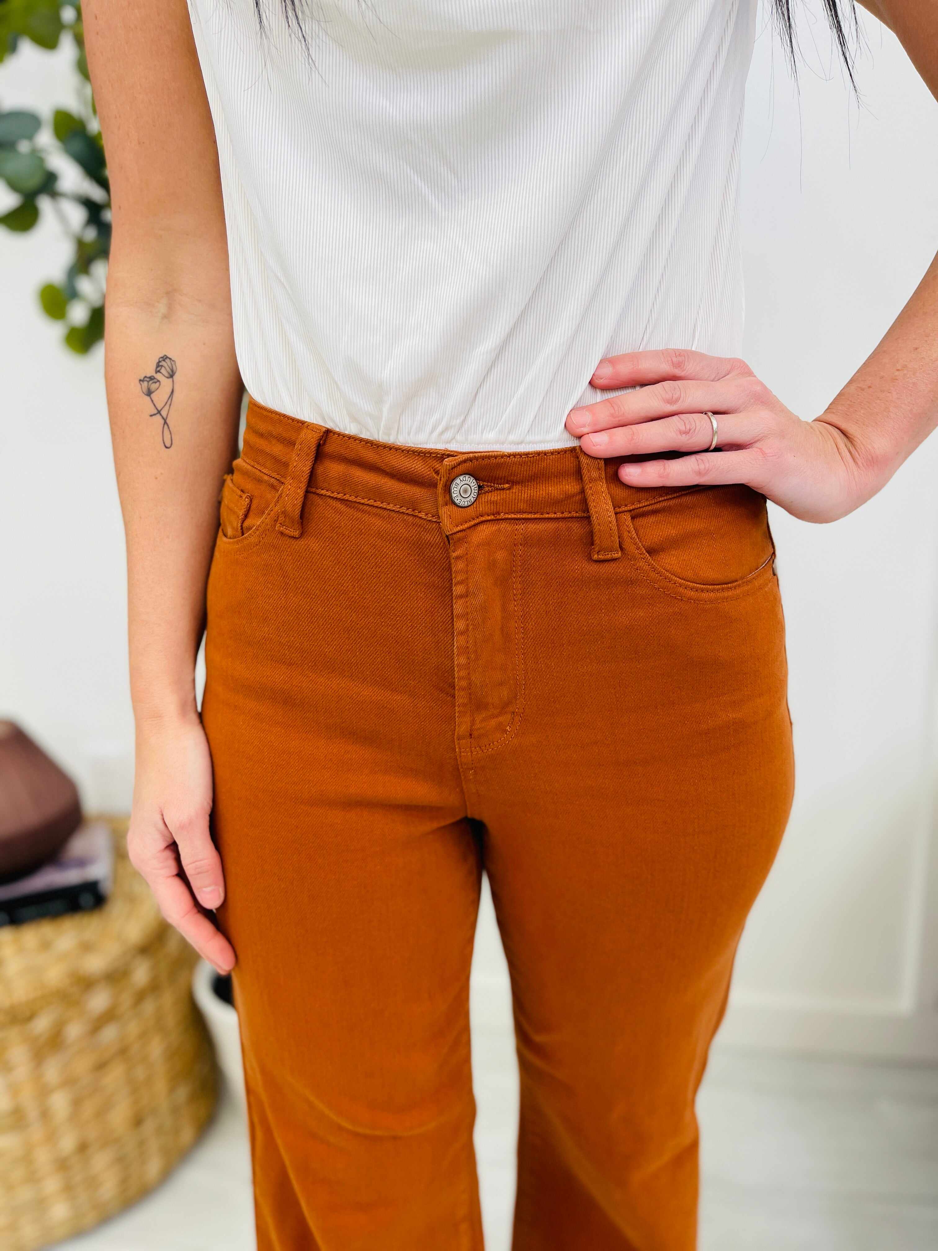 REG/CURVY Orange You Sweet Garment Dyed Wide Leg