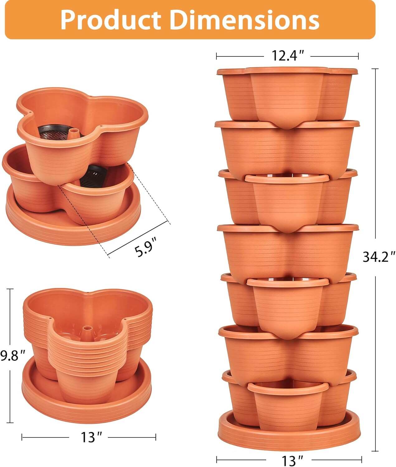 VECELO 7 Tier Vertical Garden Planter