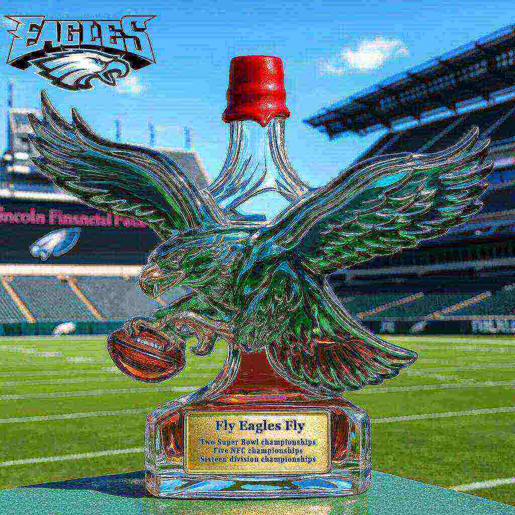 Philadelphia Eagles Retro Logo Whiskey Bottle
