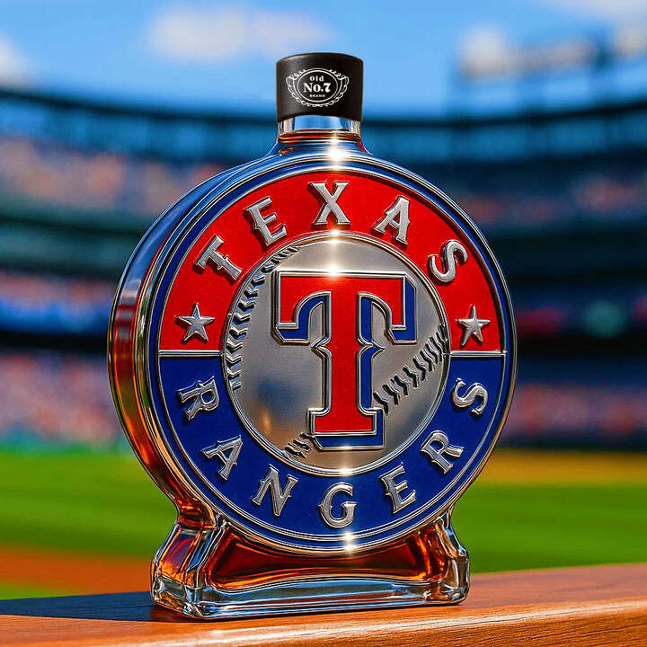 Texas Rangers Whiskey Bottle