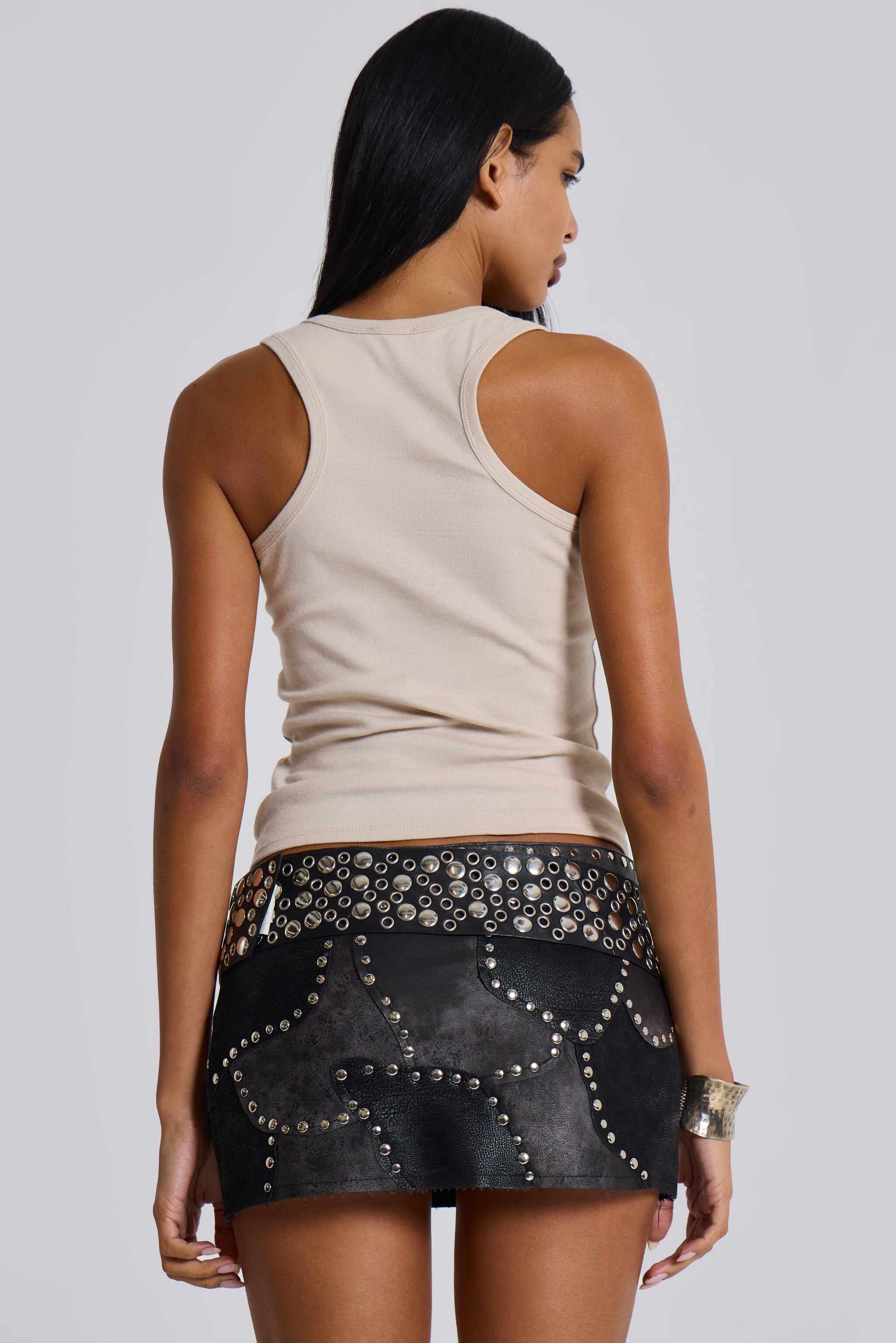 Eye Contact Vest Top With Eyelets