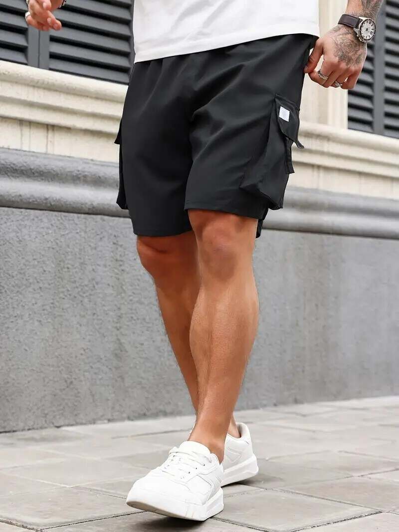 🔥Men's 8-Pack Plus Size Solid Flap Pocket Cargo Shorts