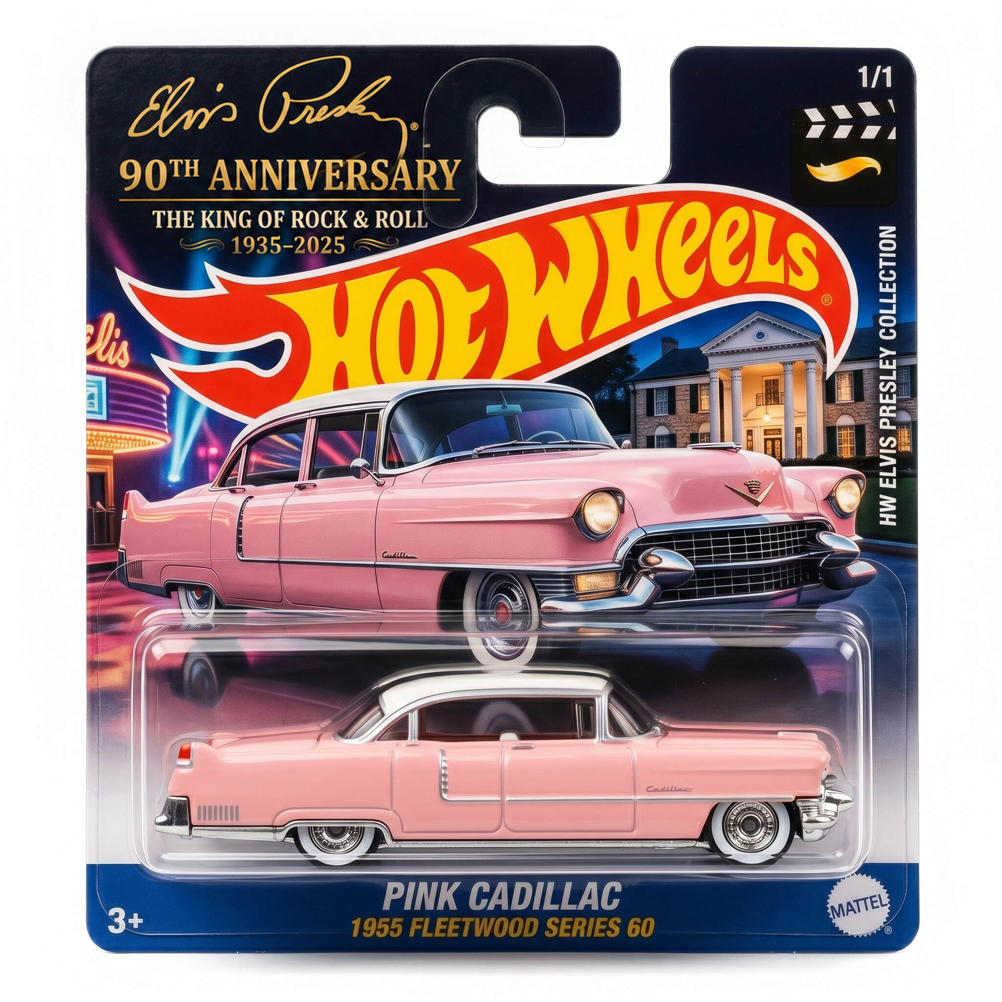 Hot Wheels Elvis Presley 90th Anniversary 1955 Pink Cadillac Fleetwood Series 60 Edition