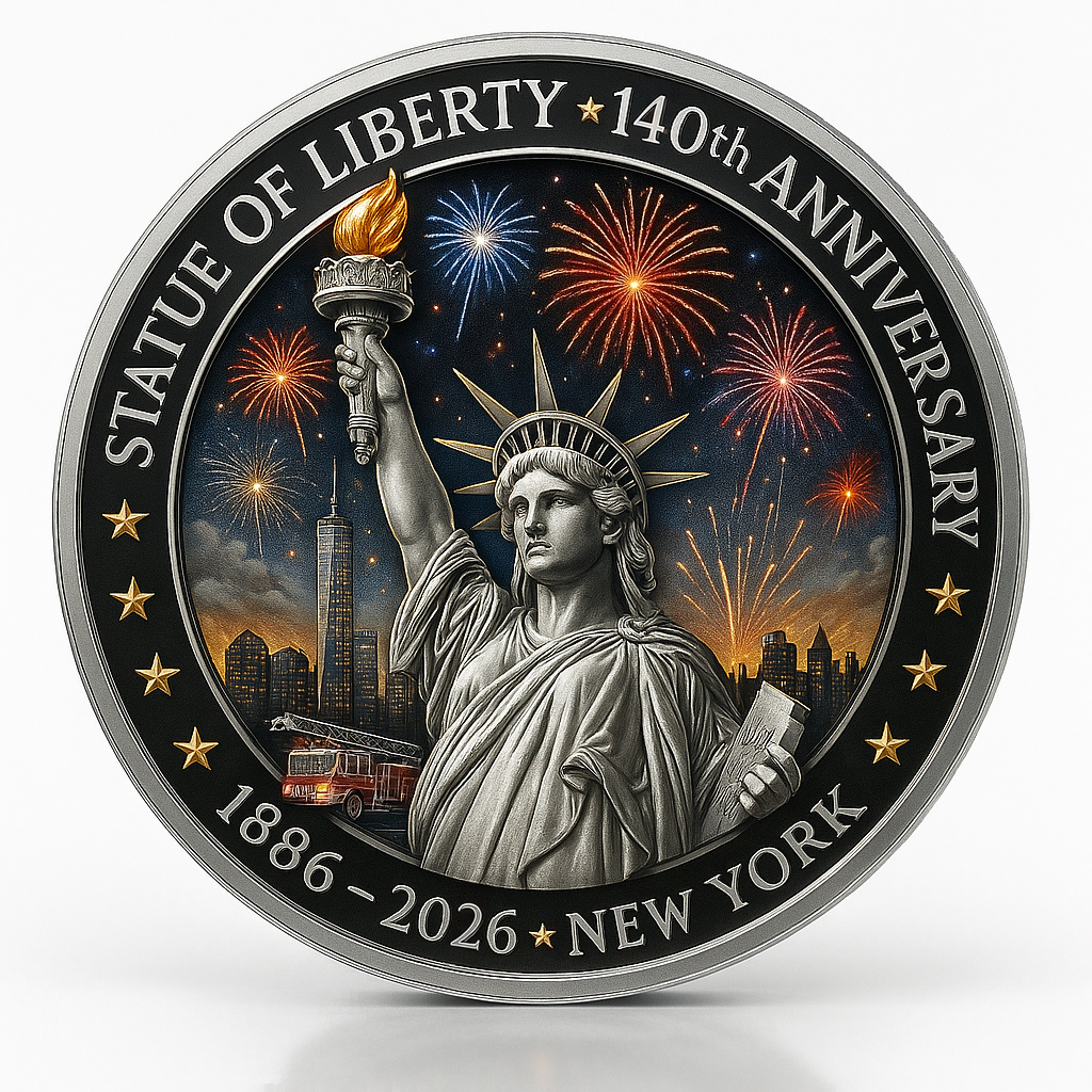 Liberty Bell & Statue of Liberty 140th Anniversary Commemorative Coin