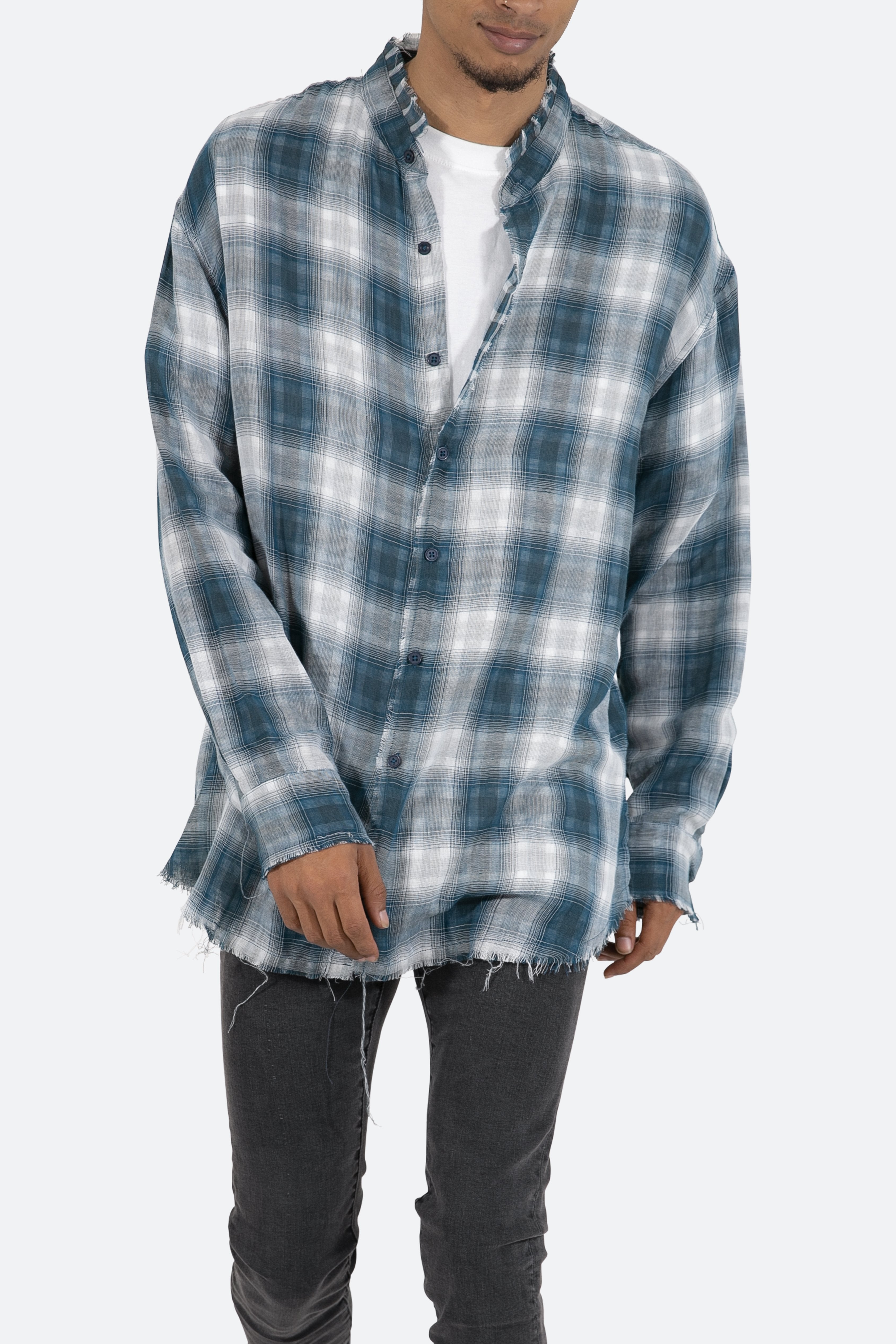 Double Pattern Shirt - Navy
