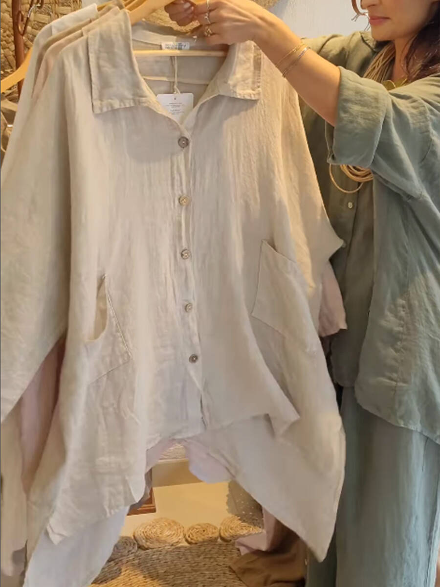 🔥Summer Arrivals🌟Women's Casual Cotton And Linen Shirt