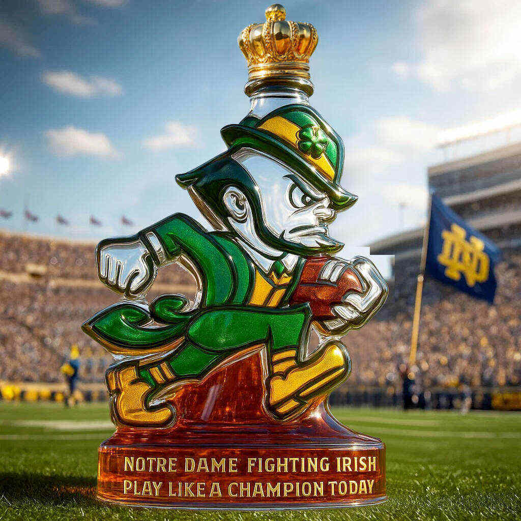 Notre Dame Latest logo The Fighting Irish Limited edition Whiskey Bottle