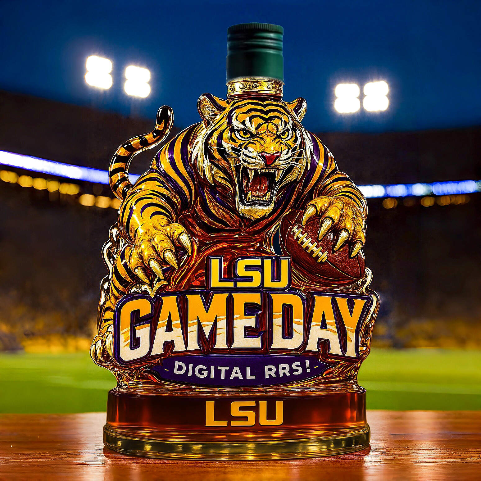 LSU GAME DAY Whiskey Bottle