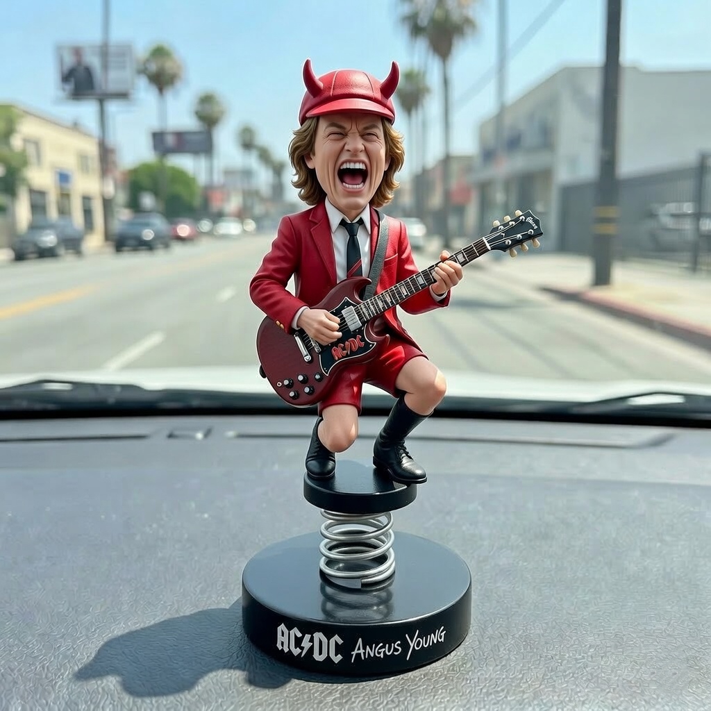 ⚡Angus Young—AC/DC 53rd Anniversary Car Dashboard Bobblehead