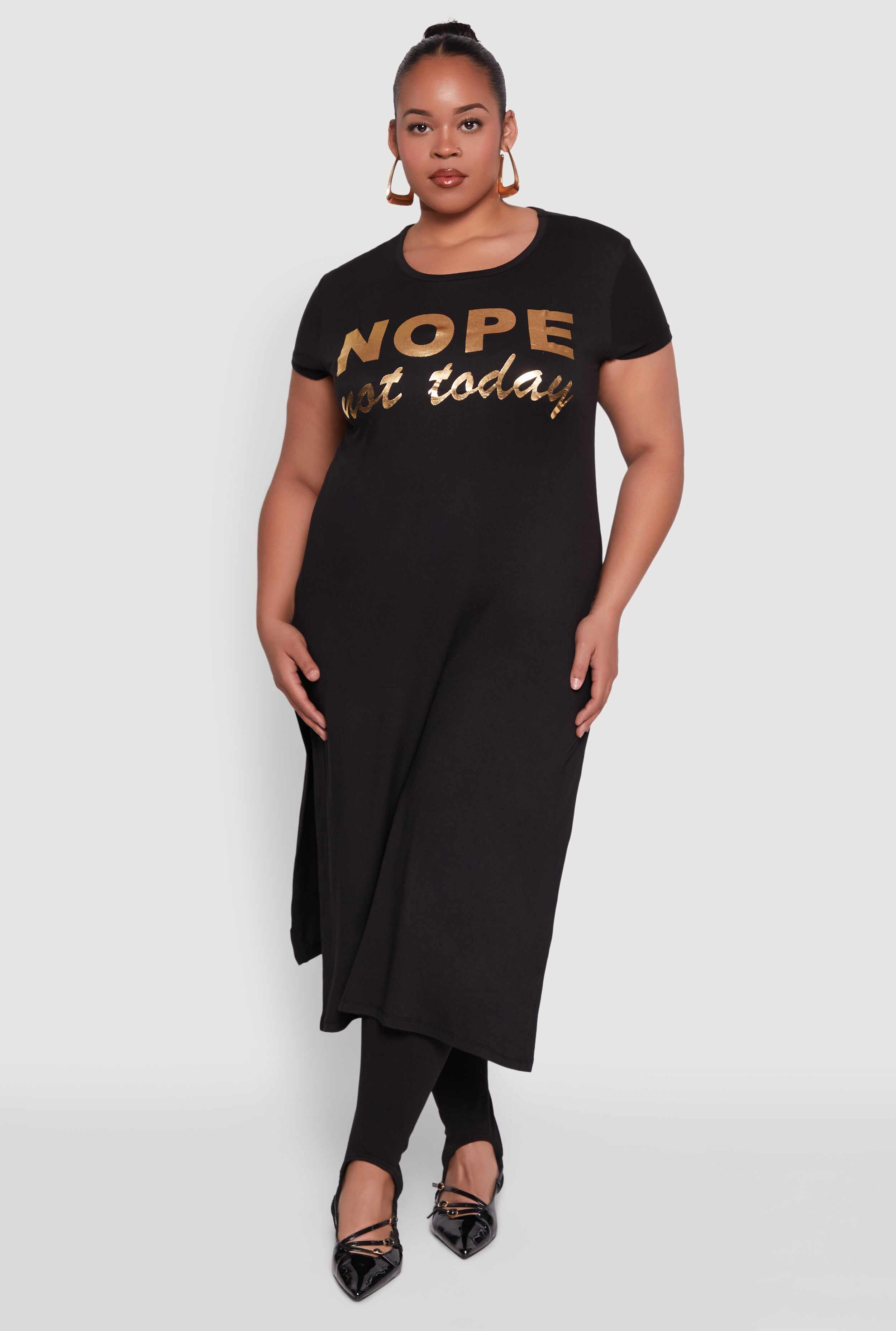 Plus Size Nope Not Today Maxi Top