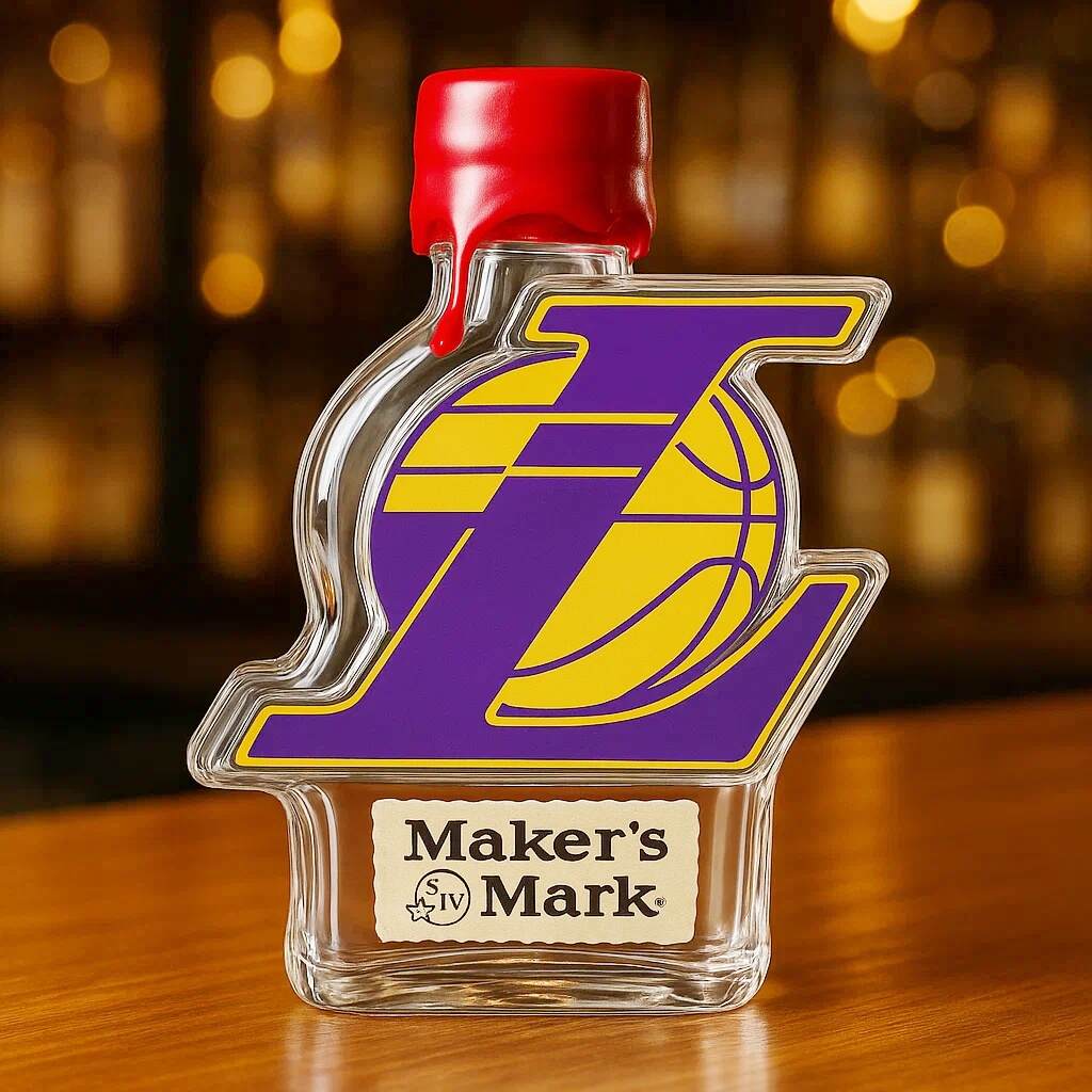 Purple and Gold Whisky Bottle