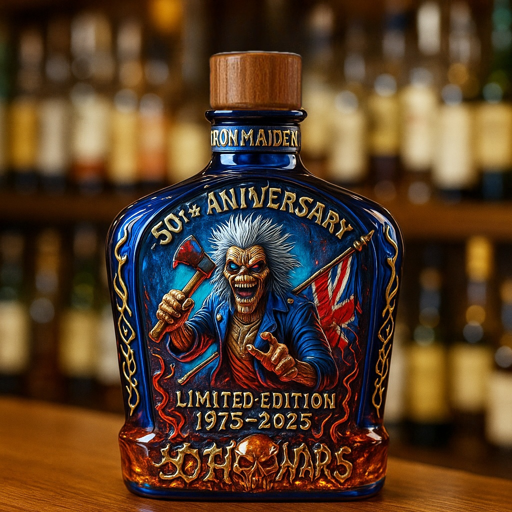 Iron Maiden 50th Anniversary Limited Edition Whiskey Bottle