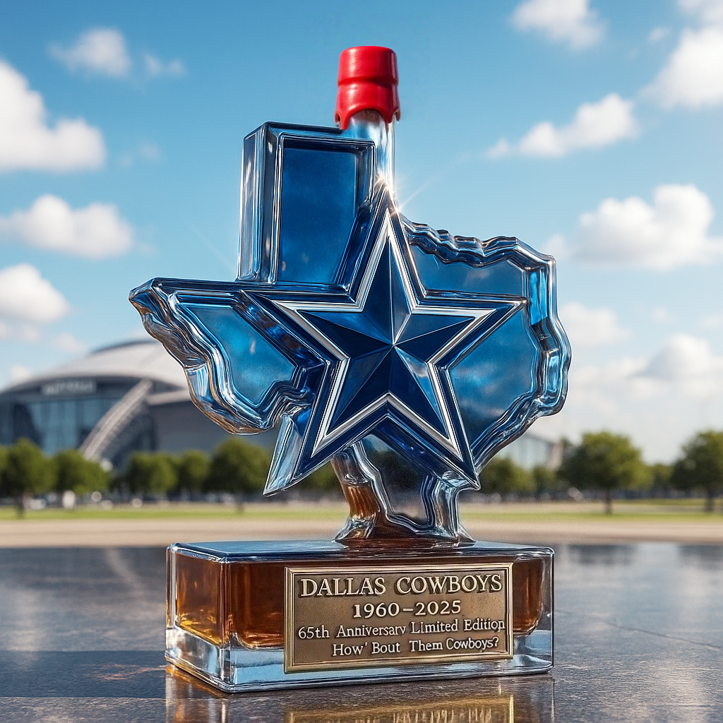 Dallas Cowboys 65th Anniversary Limited Edition Whiskey Bottle