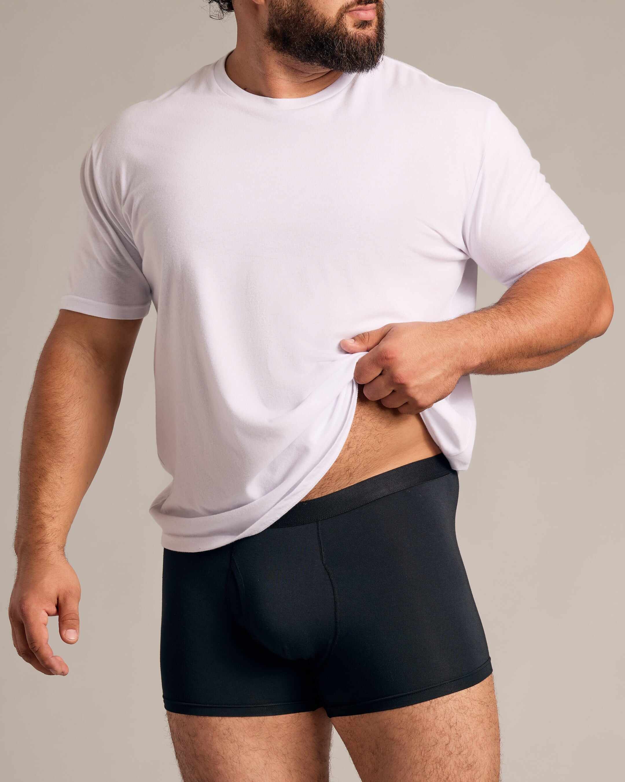 Black Boxer Trunks W/ Fly 3-Pack